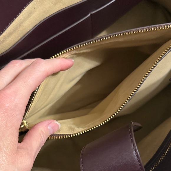 Tory Burch Burgundy and Black Checkered Tote - Picture 14 of 15